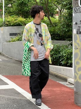 「LASTFRAME（ラストフレーム）のアイテム」を使った、中野内孝哉【吾亦紅】さん（メンズ・165cm）の夏コーディネート