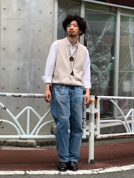 「B SIDES（ビーサイズ）のアイテム」を使った、中野内孝哉【吾亦紅】さん（メンズ・165cm）の夏コーディネート