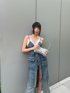 「アイテム（ハンドバッグ）」を使った、RINONNOさん（レディース・168cm）の夏コーディネート