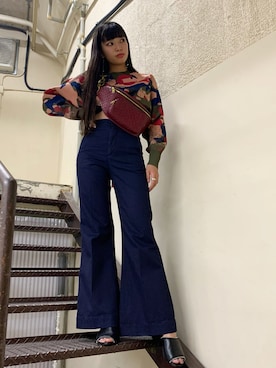 「DIESEL」｜「アイテム（サンダル）」を使った、RINONNOさん（レディース・168cm）の夏コーディネート