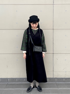 「レトロ」｜「アイテム（ジャンパースカート）」を使った、コタニさん（レディース・158cm）の秋コーディネート