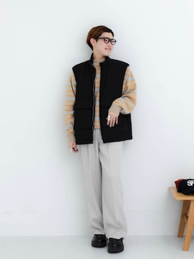 「アイテム（ダウンベスト）」を使った、kengoさん（メンズ・169cm）の秋コーディネート
