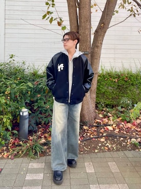 「アイテム（スタジャン）」を使った、kengoさん（メンズ・169cm）の冬コーディネート