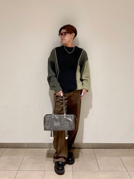 「SENSE OF PLACE by URBAN RESEARCH（センスオブプレイスバイアーバンリサーチ）のFLスクエアボストンバッグ（ボストンバッグ）」を使った、kengoさん（メンズ・169cm）の秋コーディネート