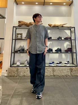 「URBAN RESEARCH DOORS(アーバンリサーチドアーズ)のシルケットリネン バンドカラーショートスリーブシャツ(シャツ/ブラウス、その他)」を使った、kengoさん(メンズ・170cm)の春コーディネート