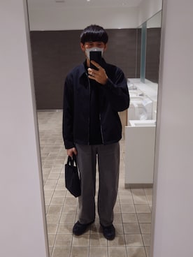 「GU（ジーユー）のアイテム（ジャケット/アウター）」を使った、ゆっき―さん（メンズ・171cm）の春コーディネート