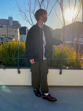 「CASPER JOHN（キャスパージョン）のアイテム（オールインワン・サロペット）」を使った、大蔵さん（メンズ・176cm）の冬コーディネート