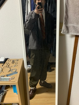 「CASPER JOHN（キャスパージョン）のアイテム（オールインワン・サロペット）」を使った、大蔵さん（メンズ・176cm）の春コーディネート