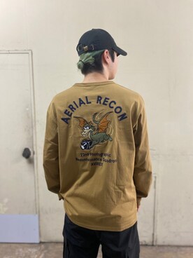 「刺繍」｜「アイテム（カーゴパンツ）」を使った、ダイキさん（メンズ・176cm）の秋コーディネート