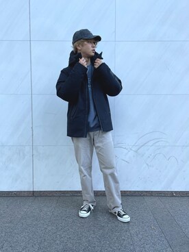 「AVIREX（アヴィレックス）のアイテム（ダウンジャケット/コート）」を使った、ダイキさん（メンズ・176cm）の秋コーディネート