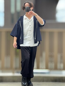 「DOOPZ（ドープス）のカフスイージーパンツ(セットアップ可)（その他パンツ）」を使った、小倉祐樹さん（メンズ・165cm）の夏コーディネート