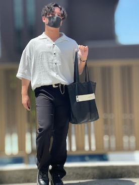 「YUEATE（ユエイト）のアイテム」を使った、小倉祐樹さん（メンズ・165cm）の夏コーディネート