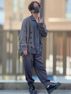 「DOOPZ（ドープス）のカフスイージーパンツ(セットアップ可)（その他パンツ）」を使った、小倉祐樹さん（メンズ・165cm）の秋コーディネート
