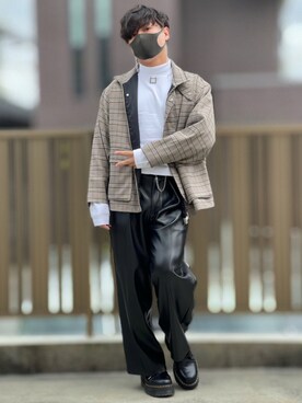 「ADAMASTE（アダマスト）のアイテム（ジャケット/アウター）」を使った、小倉祐樹さん（メンズ・165cm）の秋コーディネート