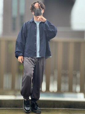 「DOOPZ（ドープス）のカフスイージーパンツ(セットアップ可)（その他パンツ）」を使った、小倉祐樹さん（メンズ・165cm）の秋コーディネート