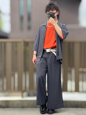 「shiki tokyo（シキトウキョウ）のアイテム（アクセサリー）」を使った、小倉祐樹さん（メンズ・165cm）の夏コーディネート