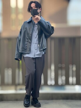 「shiki tokyo（シキトウキョウ）のアイテム（ブルゾン）」を使った、小倉祐樹さん（メンズ・165cm）の秋コーディネート