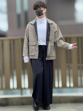 「ADAMASTE（アダマスト）のアイテム（ジャケット/アウター）」を使った、小倉祐樹さん（メンズ・165cm）の秋コーディネート