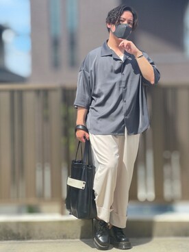 「YUEATE（ユエイト）のアイテム」を使った、小倉祐樹さん（メンズ・165cm）の夏コーディネート