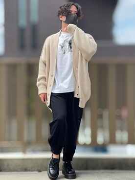 「DOOPZ（ドープス）のカフスイージーパンツ(セットアップ可)（その他パンツ）」を使った、小倉祐樹さん（メンズ・165cm）の秋コーディネート