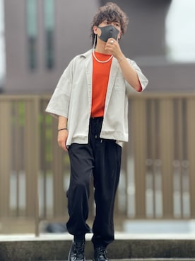 「shiki tokyo（シキトウキョウ）のアイテム（アクセサリー）」を使った、小倉祐樹さん（メンズ・165cm）の夏コーディネート