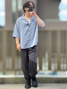 「DOOPZ（ドープス）のカフスイージーパンツ(セットアップ可)（その他パンツ）」を使った、小倉祐樹さん（メンズ・165cm）の夏コーディネート