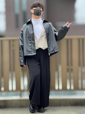 「アイテム（ブルゾン）」を使った、小倉祐樹さん（メンズ・165cm）の秋コーディネート