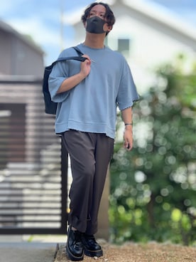 「YUEATE（ユエイト）のアイテム」を使った、小倉祐樹さん（メンズ・165cm）の夏コーディネート