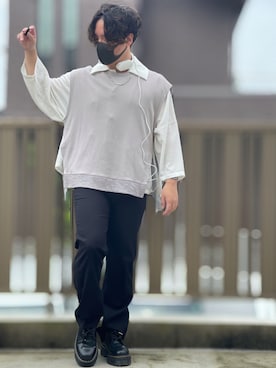 「YUEATE（ユエイト）のアイテム」を使った、小倉祐樹さん（メンズ・165cm）の夏コーディネート