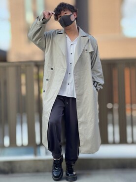 「DOOPZ（ドープス）のカフスイージーパンツ(セットアップ可)（その他パンツ）」を使った、小倉祐樹さん（メンズ・165cm）の秋コーディネート