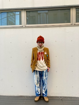 「アイテム（デニムパンツ）」を使った、ひろまるさん（メンズ・170cm）の冬コーディネート