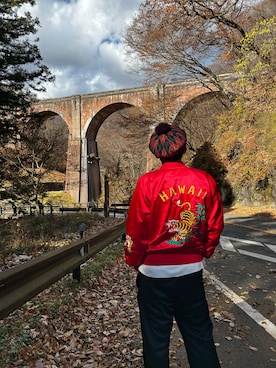 「アイテム（ハンチング/ベレー帽）」を使った、ひろまるさん（メンズ・170cm）の秋コーディネート