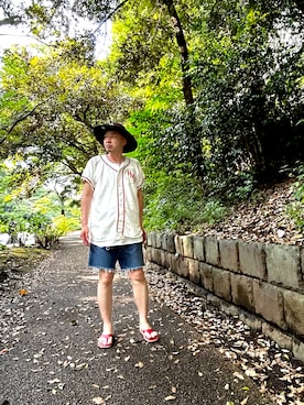 「VINTAGE（ヴィンテージ）のアイテム（その他トップス）」を使った、ひろまるさん（メンズ・170cm）の夏コーディネート