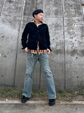 「Clarks（クラークス）のアイテム」を使った、ひろまるさん（メンズ・170cm）の春コーディネート