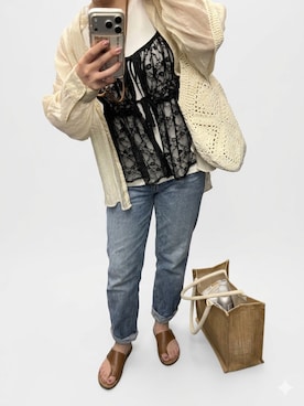「AMERICAN HOLIC（アメリカンホリック）のアイテム（シャツ/ブラウス）」を使った、あぽーにゃさん（レディース・155cm）の春コーディネート