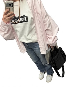 「ピンクシャツ」｜あぽーにゃさん（レディース・155cm）の春コーディネート