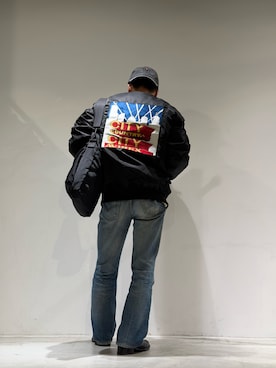 「アイテム（MA-1）」を使った、yuya m さん（メンズ・163cm）の秋コーディネート