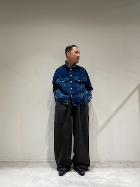 「タックイン」｜「アイテム（スウェットパンツ）」を使った、yuya m さん（メンズ・163cm）の秋コーディネート
