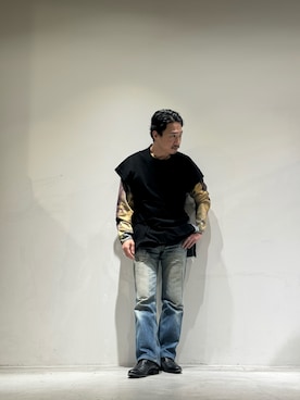 「KIKO KOSTADINOV（キコ コスタディノフ）のアイテム（トップス）」を使った、yuya m さん（メンズ・163cm）の春コーディネート