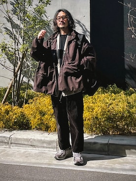 「アイテム（ブルゾン、ブラウン系）」を使った、Kottamさん（メンズ・170cm）の冬コーディネート