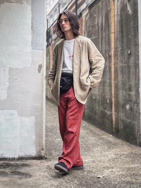 「Needles（ニードルス）のアイテム」を使った、Kottamさん（メンズ・170cm）の夏コーディネート