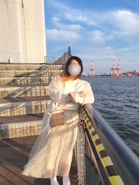 「袖ボリューム」｜「アイテム（バレエシューズ）」を使った、繭さん（レディース・159cm）の春コーディネート