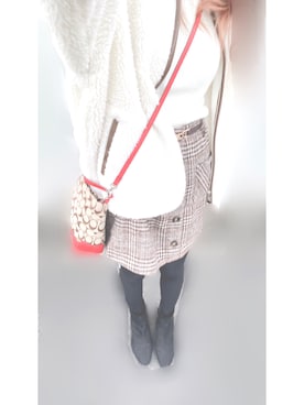 「COACH」｜「アイテム（ブルゾン）」を使った、R iさん（レディース・158cm）の冬コーディネート