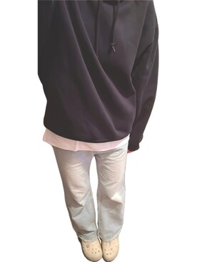 「アイテム（サンダル）」を使った、R iさん（レディース・158cm）の冬コーディネート