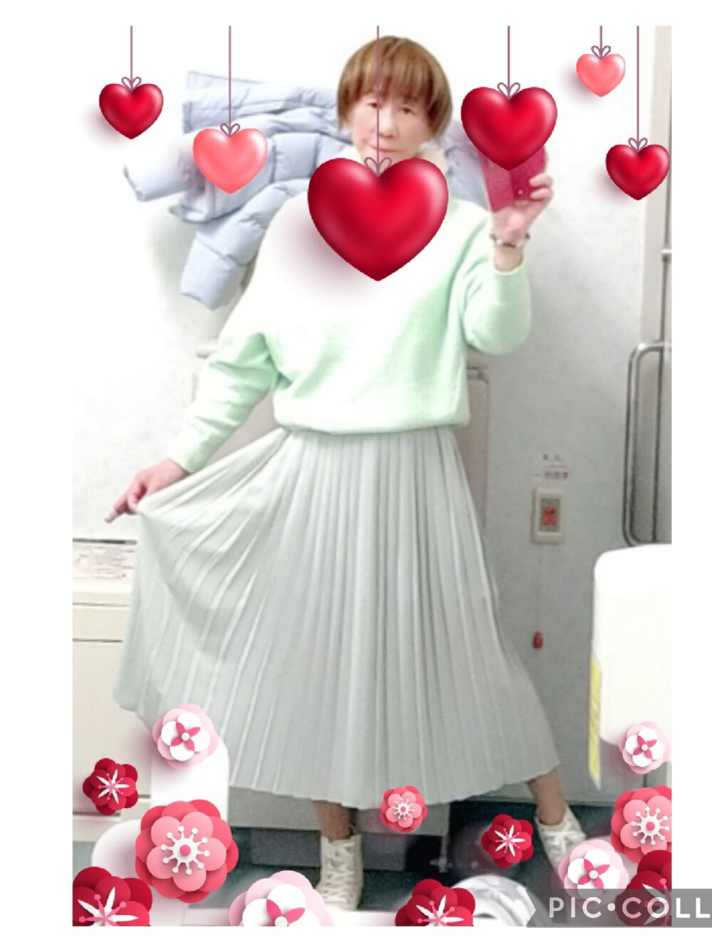 「LadiesLike　優稀。®、UNIQLO、プリーツスカート、GU、しまむら、レディースライク、レディースファッション、レディース男子」｜「UNIQLOのアイテム（スカート、グリーン系）」を使った、LadiesLike　優稀。®さん（メンズ・171cm）の春コーディネートの1枚目の写真