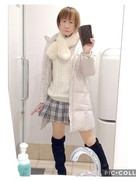 「しまむら（シマムラ）のアイテム（ブーツ）」を使った、LadiesLike　優稀。®さん（メンズ・171cm）の冬コーディネート