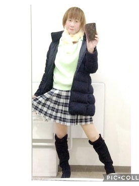 「しまむら（シマムラ）のアイテム（ブーツ）」を使った、LadiesLike　優稀。®さん（メンズ・171cm）の冬コーディネート