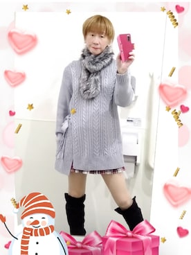 「しまむら（シマムラ）のアイテム（ブーツ）」を使った、LadiesLike　優稀。®さん（メンズ・171cm）の冬コーディネート
