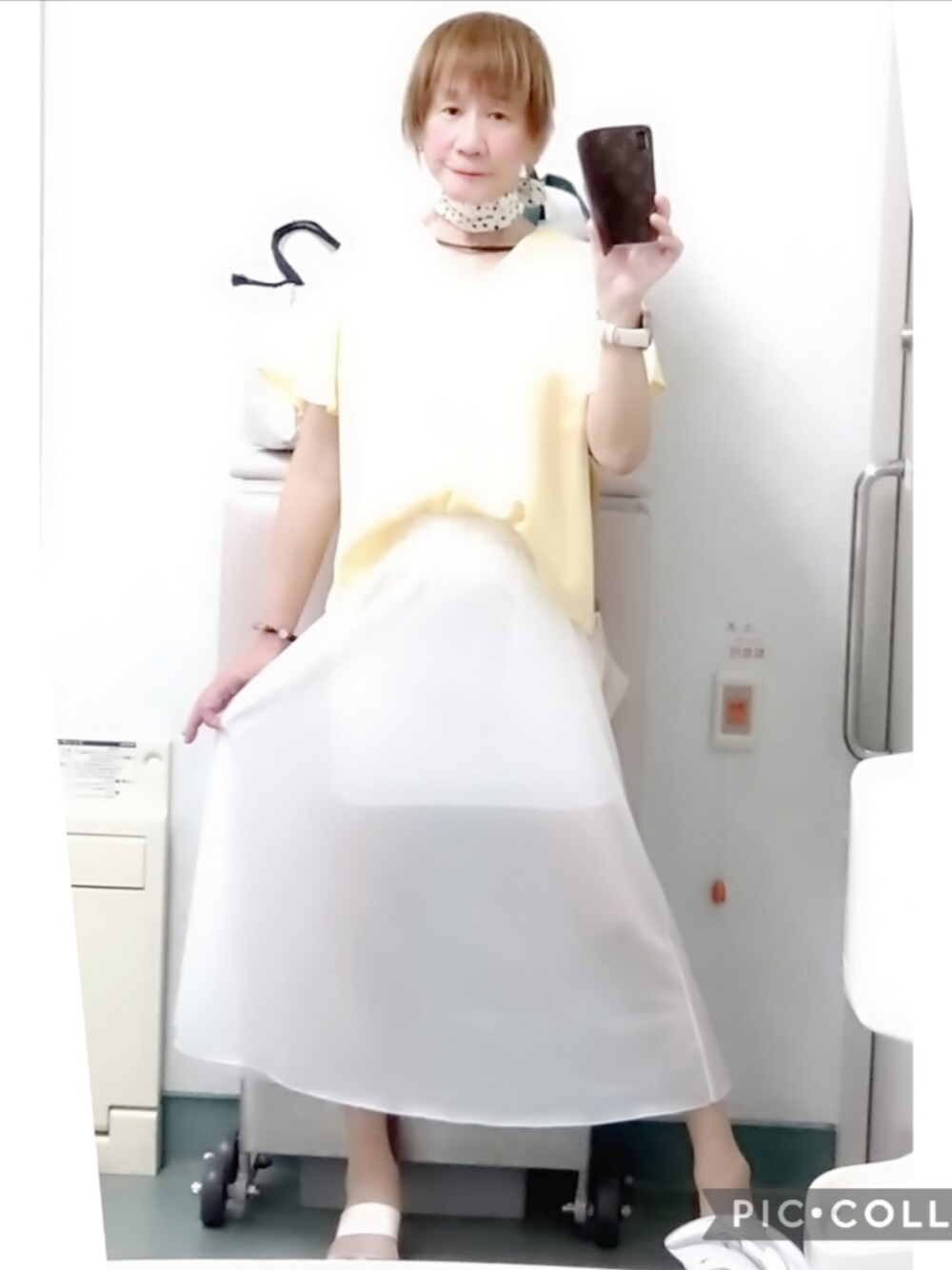 「LadiesLike　優稀。®、レディースライク、レディースコーデ、レディースファッション、miniskirt 、UNIQLO、ブラウス、GU」｜「UNIQLOのアイテム（スカート、ホワイト系）」を使った、LadiesLike　優稀。®さん（メンズ・171cm）の夏コーディネートの1枚目の写真