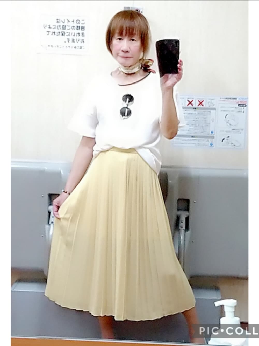 「LadiesLike　優稀。®、レディースライク、レディースファッション、レディースアイテム、レディースコーデ、マキシ丈プリーツスカート、UNIQLO、ブラウス、GU、サンダル、しまむら」｜「GUのアイテム（トップス、ホワイト系）」を使った、LadiesLike　優稀。®さん（メンズ・171cm）の夏コーディネートの1枚目の写真